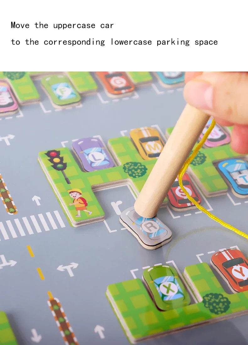 Montessori Magnetic Alphabet Maze Letter Puzzle Gifts for Kids Parking Lot Puzzles for Children Preschool Girls Boys Kids - ToylandEU