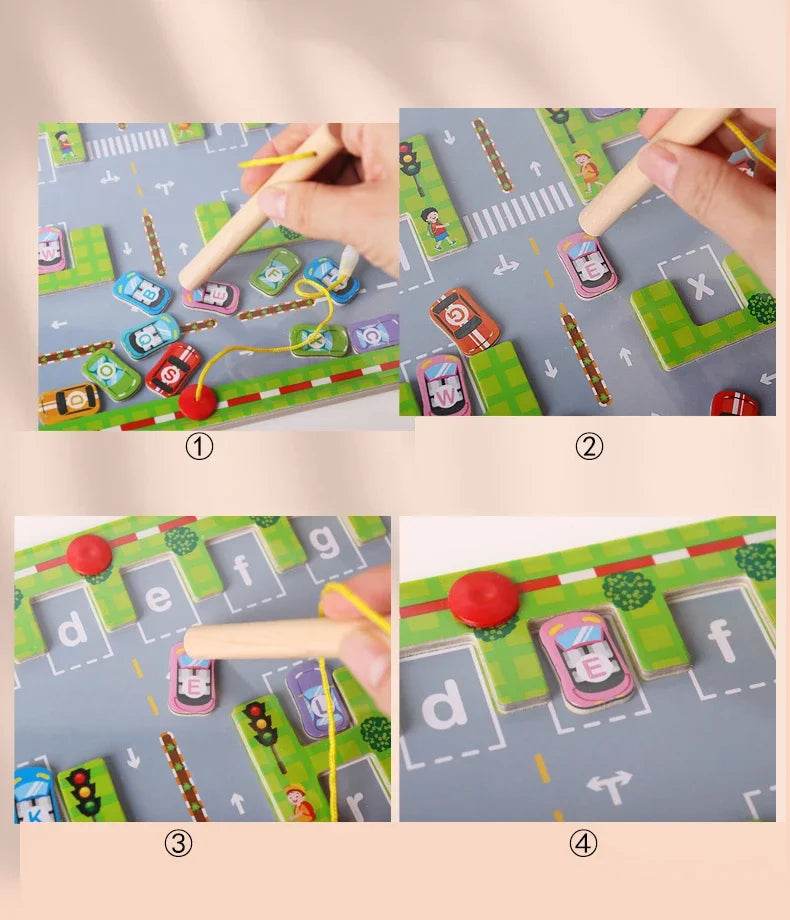 Montessori Magnetic Alphabet Maze Letter Puzzle Gifts for Kids Parking Lot Puzzles for Children Preschool Girls Boys Kids - ToylandEU
