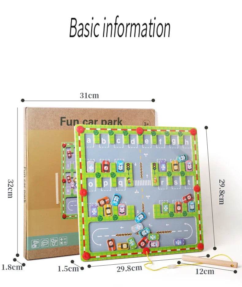 Montessori Magnetic Alphabet Maze Letter Puzzle Gifts for Kids Parking Lot Puzzles for Children Preschool Girls Boys Kids - ToylandEU