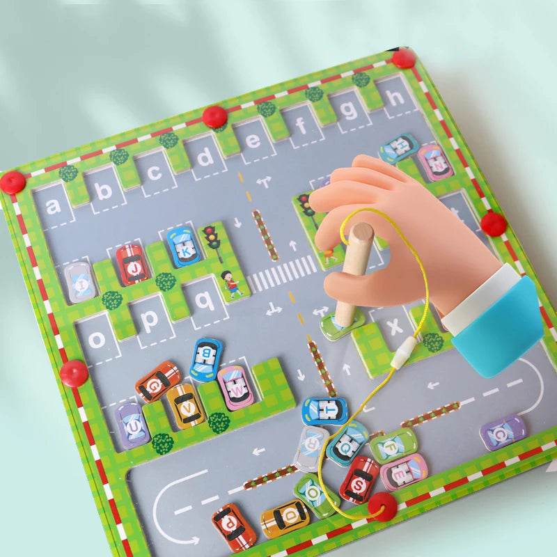 Montessori Magnetic Alphabet Maze Letter Puzzle Gifts for Kids Parking Lot Puzzles for Children Preschool Girls Boys Kids - ToylandEU