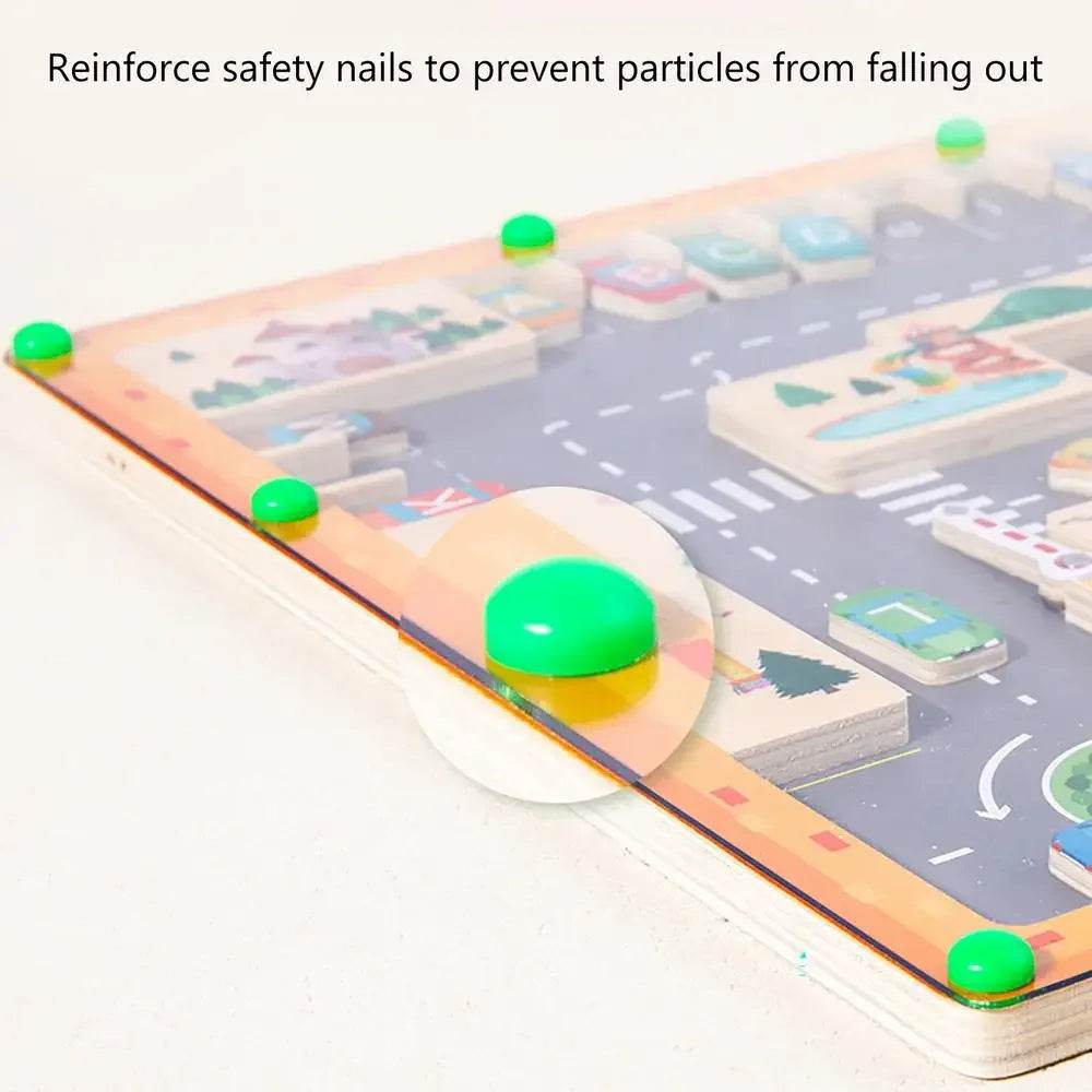 Montessori Magnetic Alphabet Maze Letter Puzzle Gifts for Kids Parking Lot Puzzles for Children Preschool Girls Boys Kids - ToylandEU