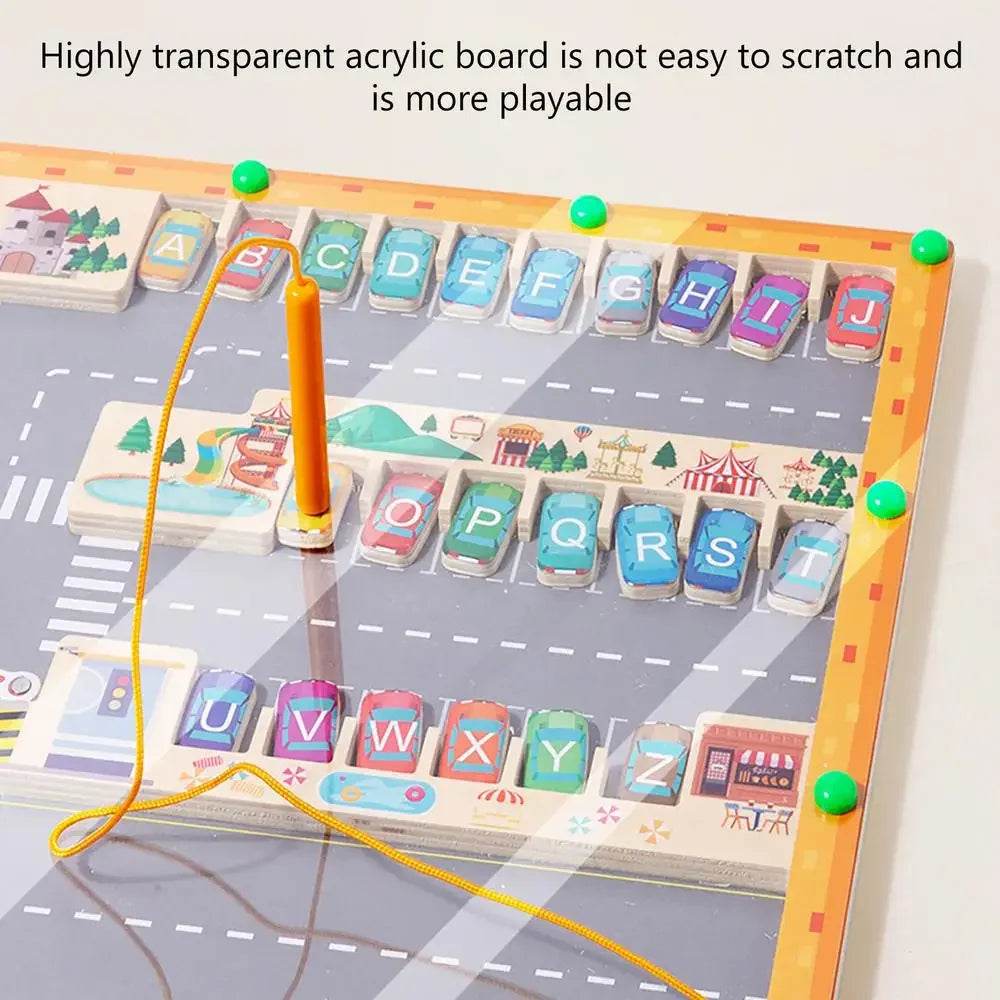 Montessori Magnetic Alphabet Maze Letter Puzzle Gifts for Kids Parking Lot Puzzles for Children Preschool Girls Boys Kids - ToylandEU