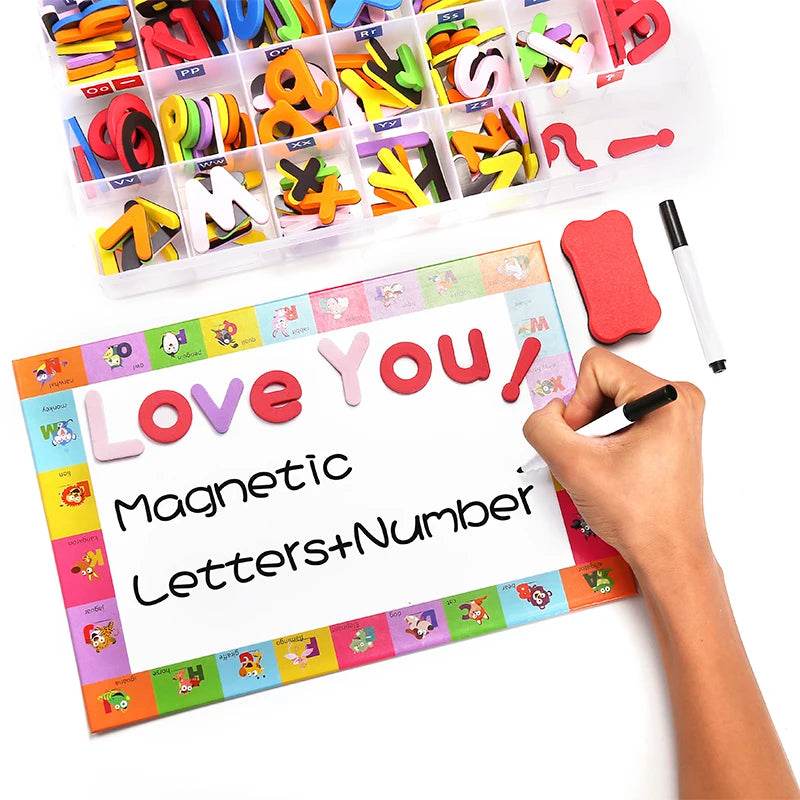 Montessori Magnetic Alphabet Number Set Refrigerator Stickers Early Learning 3D Puzzle Educational Toys Gifts for Children Kids - ToylandEU