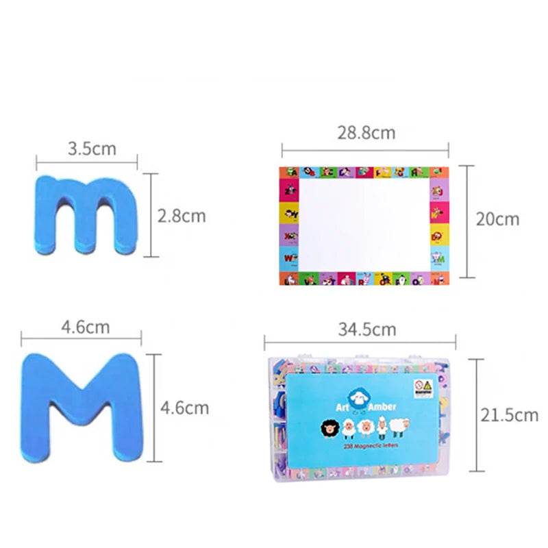 Montessori Magnetic Alphabet Number Set Refrigerator Stickers Early Learning 3D Puzzle Educational Toys Gifts for Children Kids - ToylandEU
