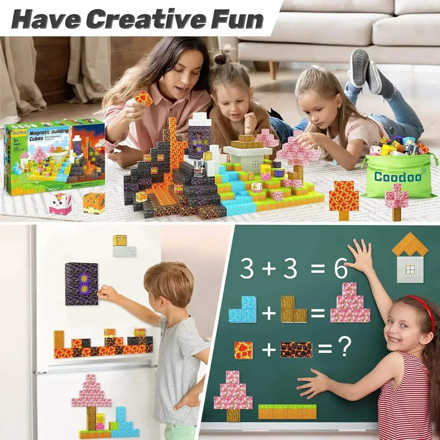 Montessori Magnetic Building Blocks Sensory Stacking Cubes Set - ToylandEU