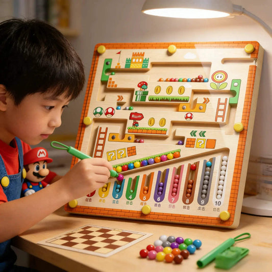  Montessori Magnetic Color Number Maze Wooden Toy CE -  ToylandEU™