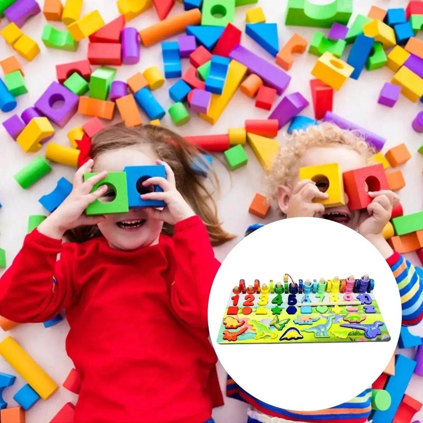  Montessori Math Fishing Board Wooden Learning Toy For Toddlers Ages 1 To 3 Counting Shapes -  ToylandEU™