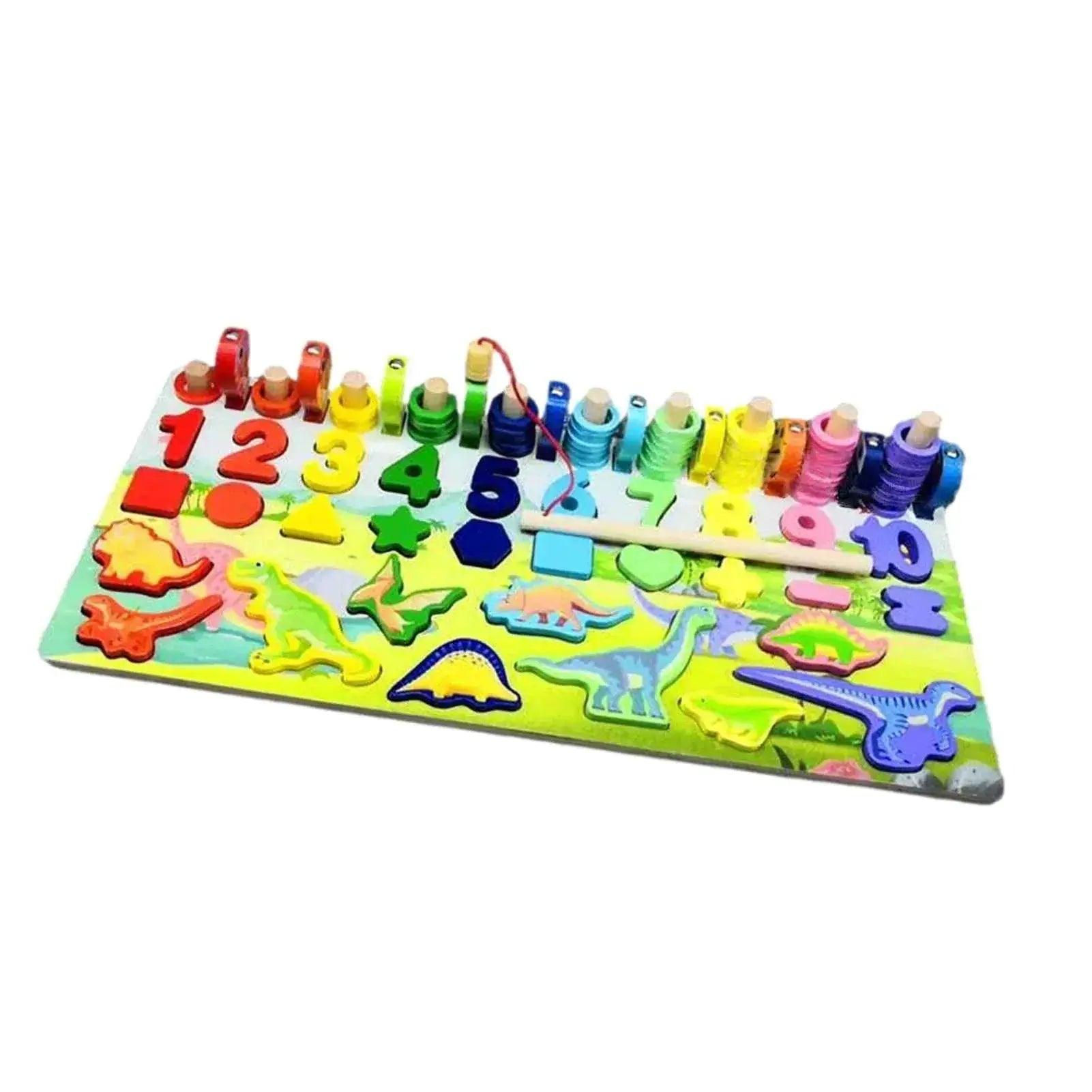  Montessori Math Fishing Board Wooden Learning Toy For Toddlers Ages 1 To 3 Counting Shapes -  ToylandEU™
