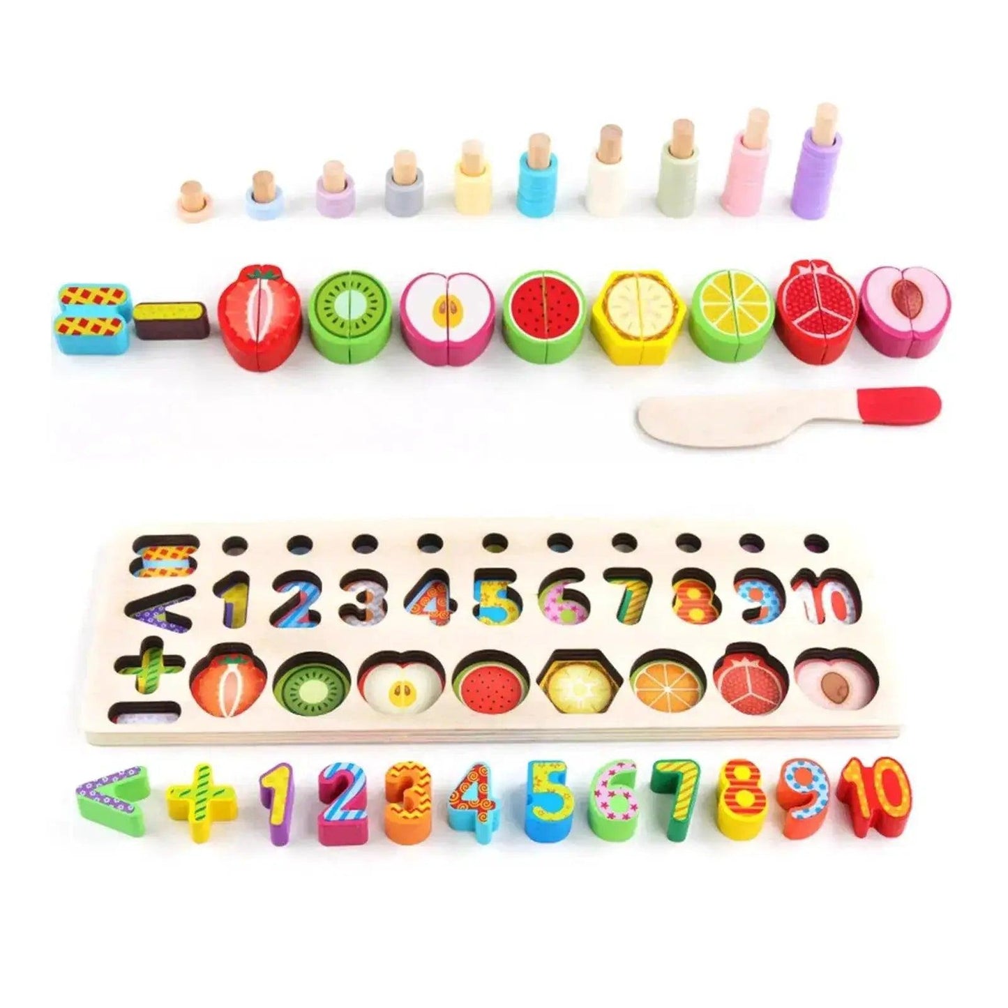  Montessori Math Fishing Board Wooden Learning Toy For Toddlers Ages 1 To 3 Counting Shapes -  ToylandEU™