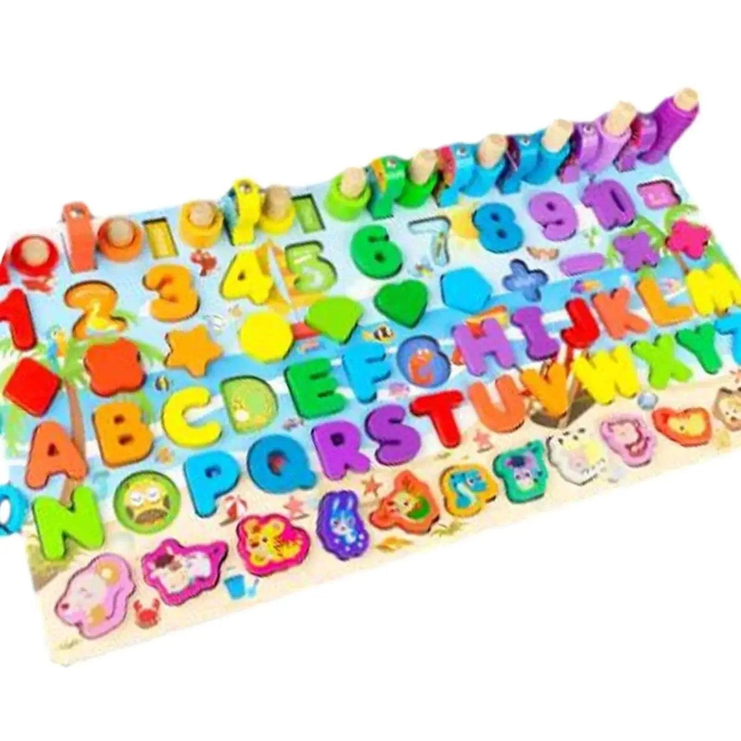  Montessori Math Fishing Board Wooden Learning Toy For Toddlers Ages 1 To 3 Counting Shapes -  ToylandEU™