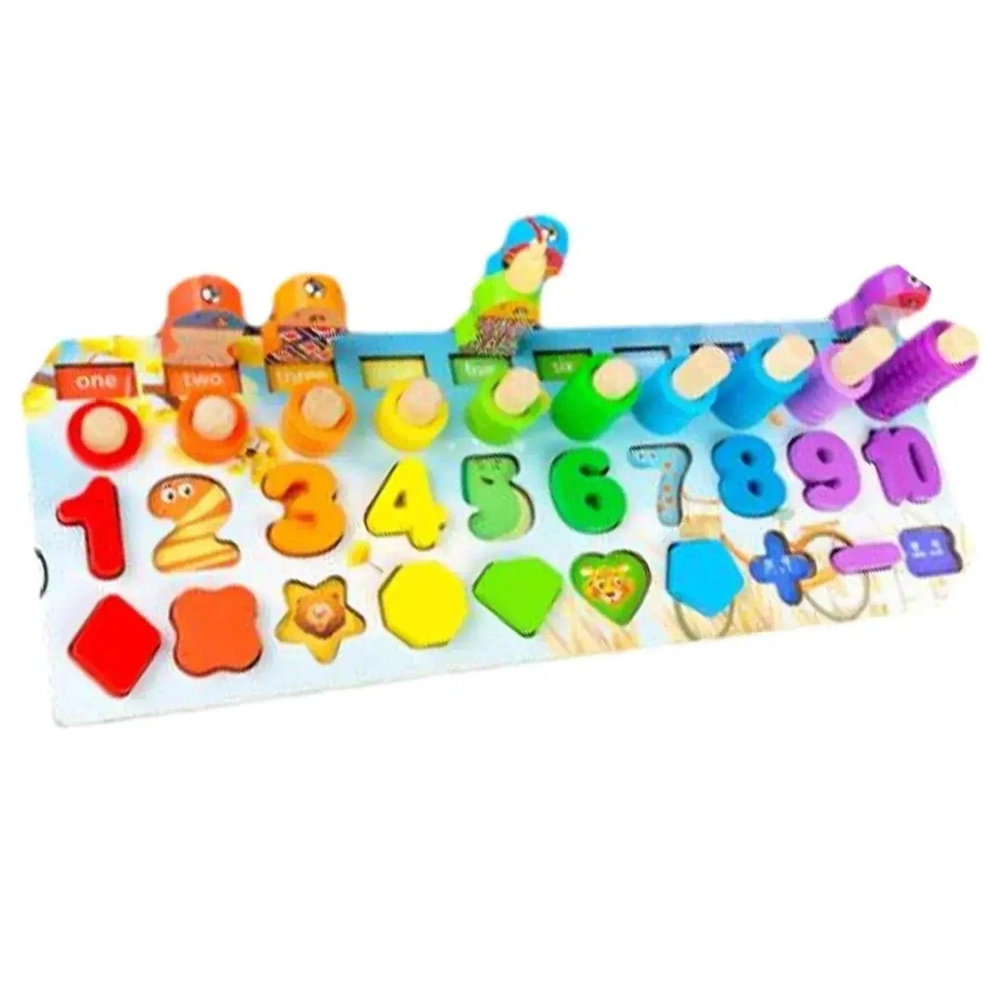  Montessori Math Fishing Board Wooden Learning Toy For Toddlers Ages 1 To 3 Counting Shapes -  ToylandEU™