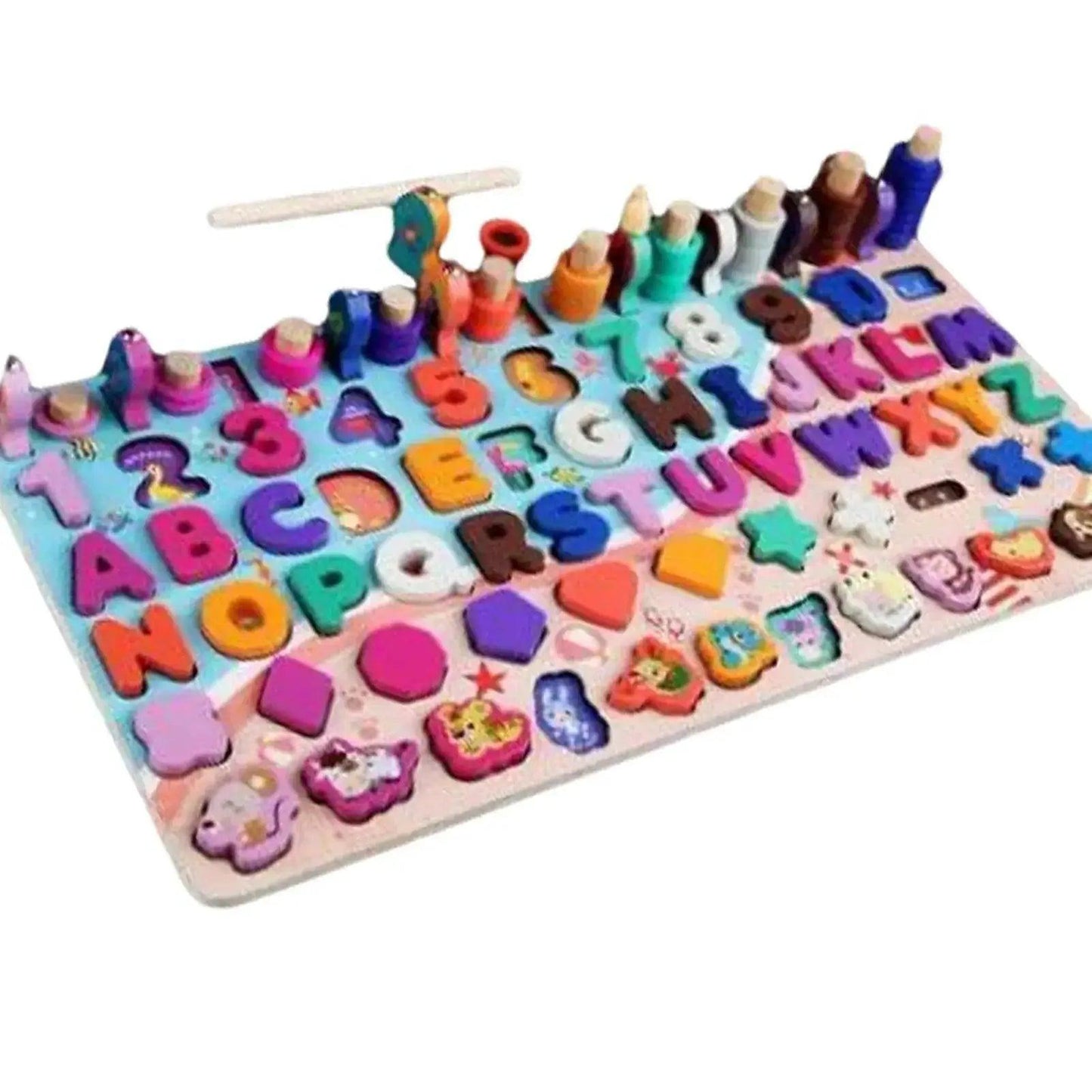  Montessori Math Fishing Board Wooden Learning Toy For Toddlers Ages 1 To 3 Counting Shapes -  ToylandEU™