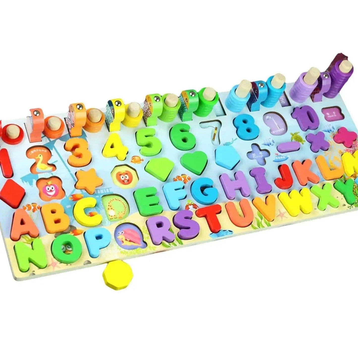  Montessori Math Fishing Board Wooden Learning Toy For Toddlers Ages 1 To 3 Counting Shapes -  ToylandEU™