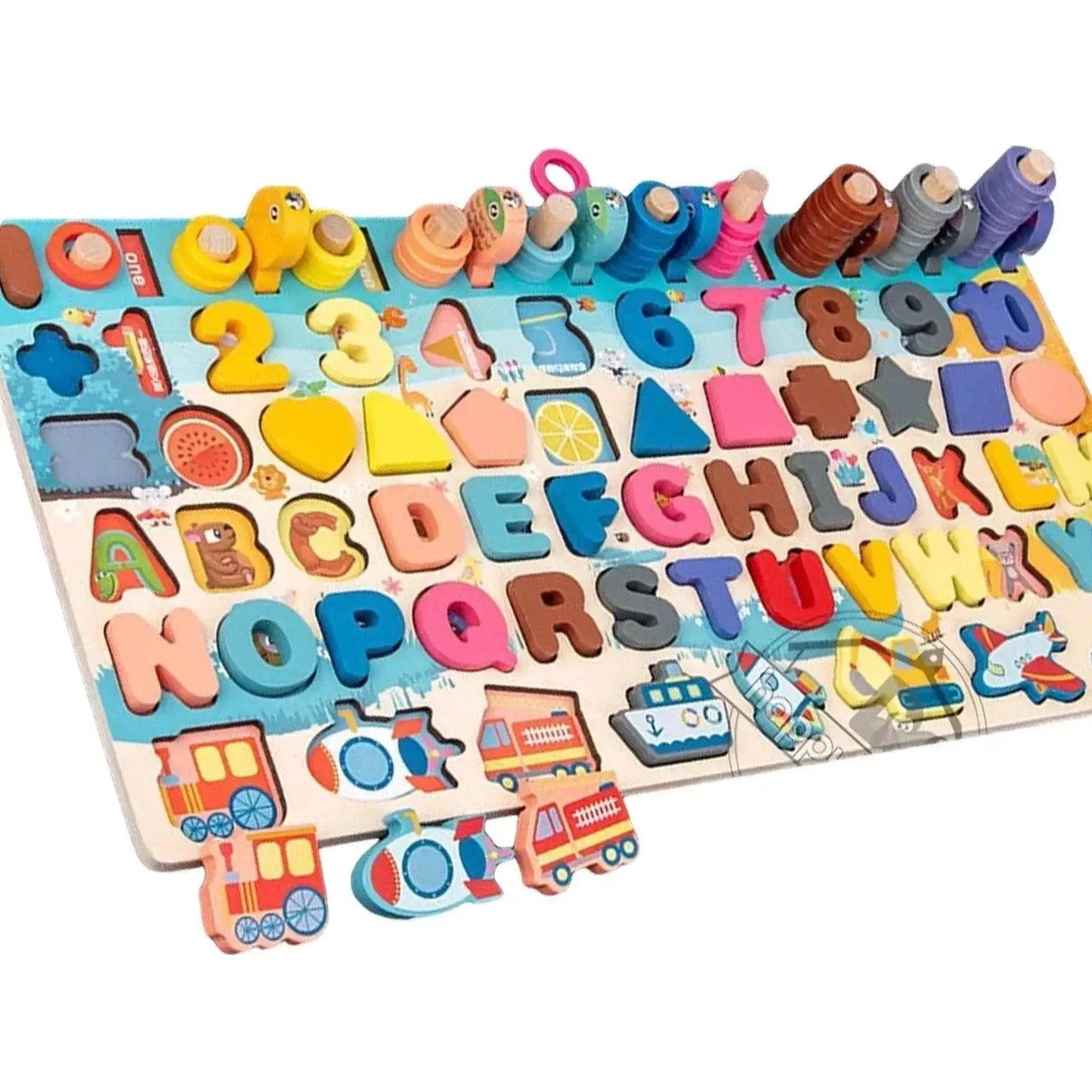  Montessori Math Fishing Board Wooden Learning Toy For Toddlers Ages 1 To 3 Counting Shapes -  ToylandEU™