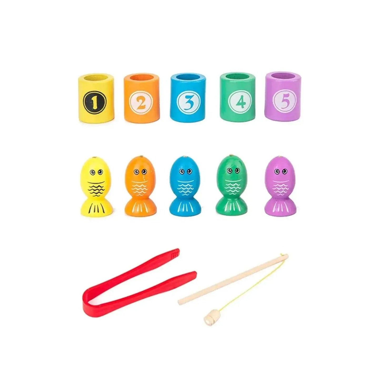  Montessori Math Fishing Board Wooden Learning Toy For Toddlers Ages 1 To 3 Counting Shapes -  ToylandEU™