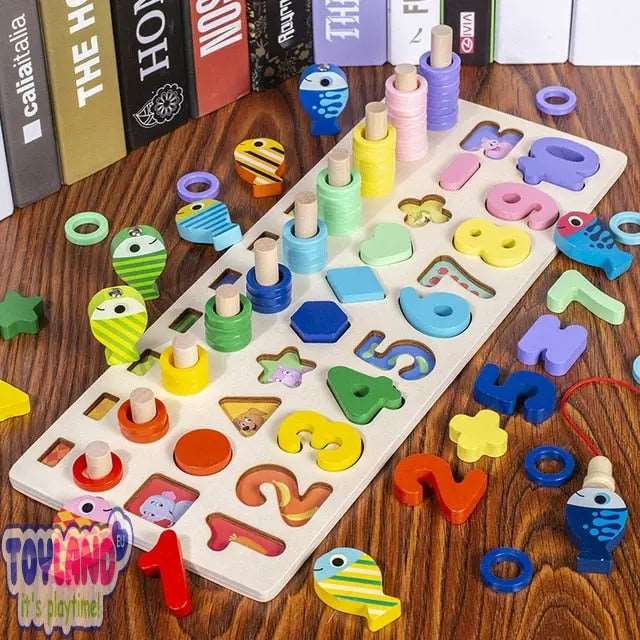 Montessori Math Fishing Wooden Toy Board for Educational Learning, Ages 1-3 Toyland EU Toyland EU