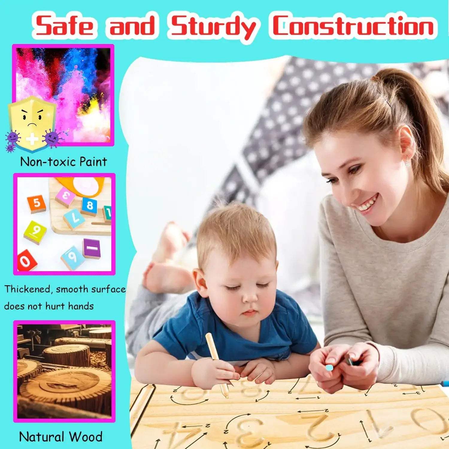 Montessori Math Manipulatives For Toddlers DoubleSided Blocks - ToylandEU