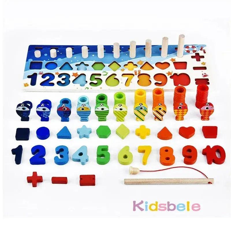 Montessori Math Toys Wooden Puzzle Fishing Game Stem -  ToylandEU™