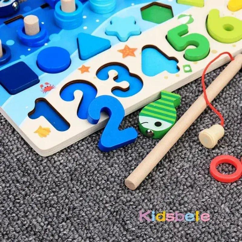  Montessori Math Toys Wooden Puzzle Fishing Game Stem -  ToylandEU™