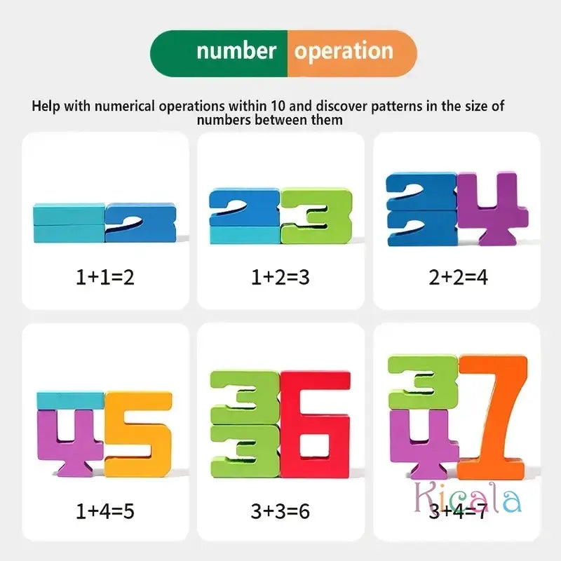 Montessori Math Wooden Number Blocks For Preschool Learning - ToylandEU