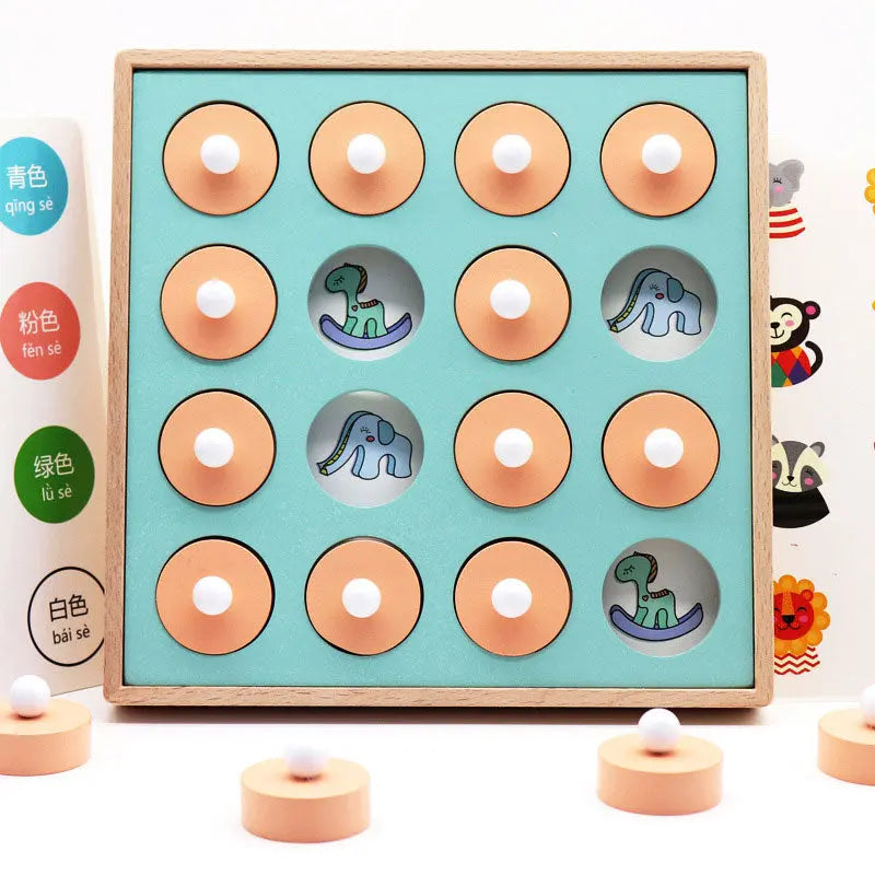 Montessori Memory Match 3D Wooden Puzzle Game for Family Fun and Learning Toyland EU