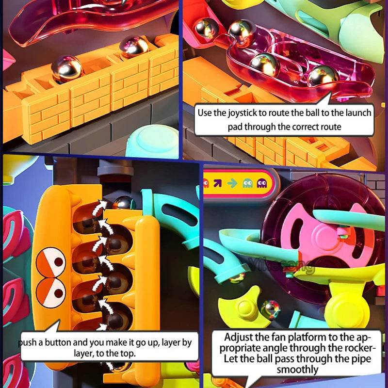 Educational Montessori Toy Multi-Layer Track Adventure Rail Rolling Ball Model for Kids - ToylandEU