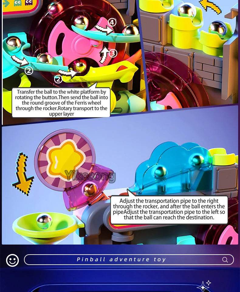 Educational Montessori Toy Multi-Layer Track Adventure Rail Rolling Ball Model for Kids - ToylandEU