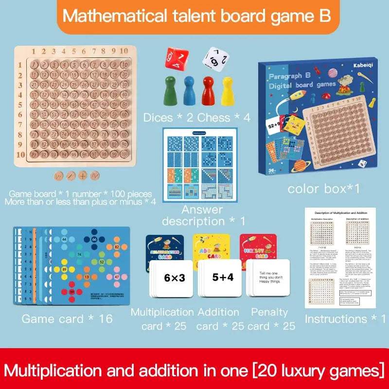 Montessori Multiplication Table Wooden Math Toy For Kids - ToylandEU