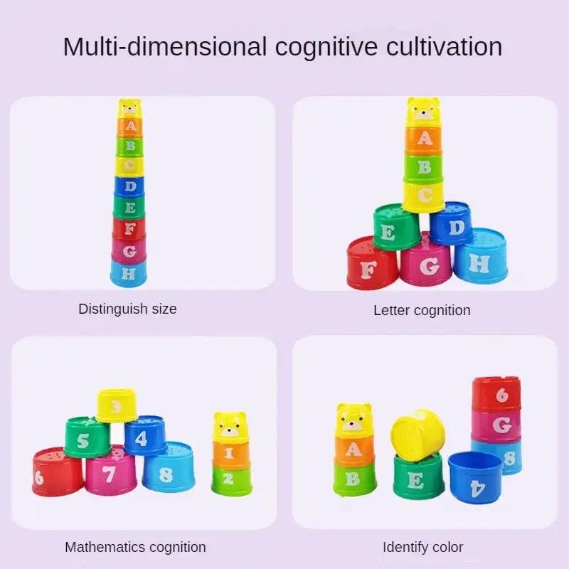  Montessori Number Letters Stacking Cups CE Certified Toy -  ToylandEU™