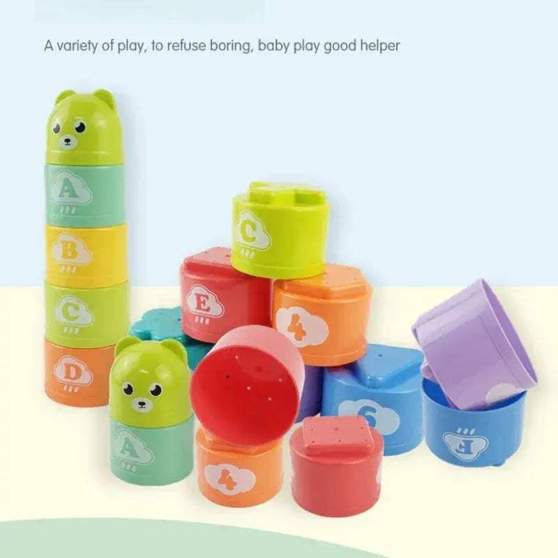 Montessori Number Letters Stacking Cups For Early Learning - ToylandEU