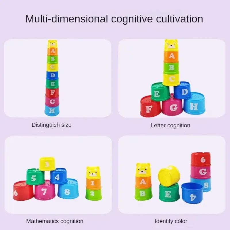 Montessori Number Letters Stacking Cups For Early Learning - ToylandEU