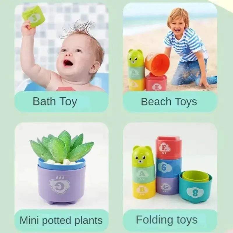 Montessori Number Letters Stacking Cups For Early Learning - ToylandEU