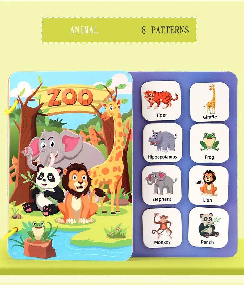 Children Early Education Quiet Busy Paste a Book Baby DIY Puzzle Sticker Montessori Toy Portable Educational Toy Sticker Book - ToylandEU