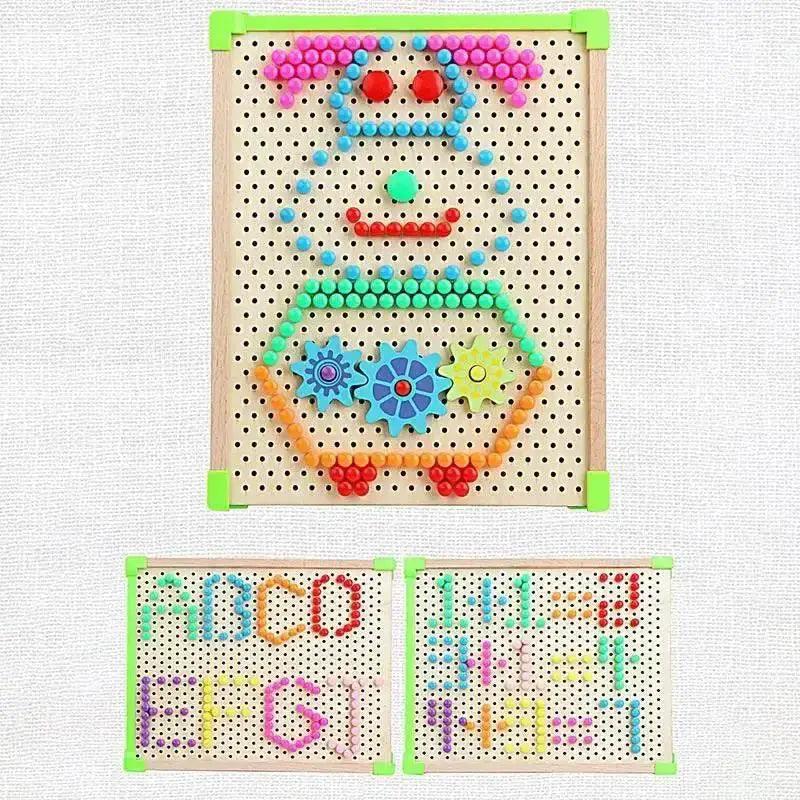 Montessori Pegboard Colorful Mushroom Toy -  ToylandEU™