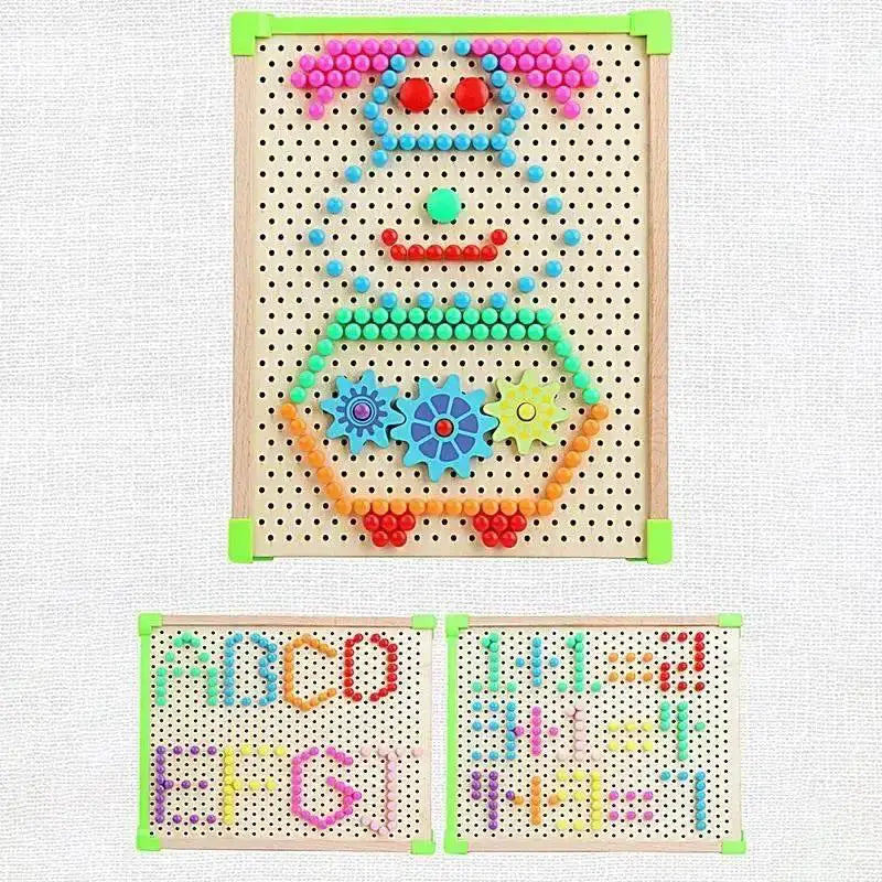  Montessori Pegboard Colorful Mushroom Toy -  ToylandEU™