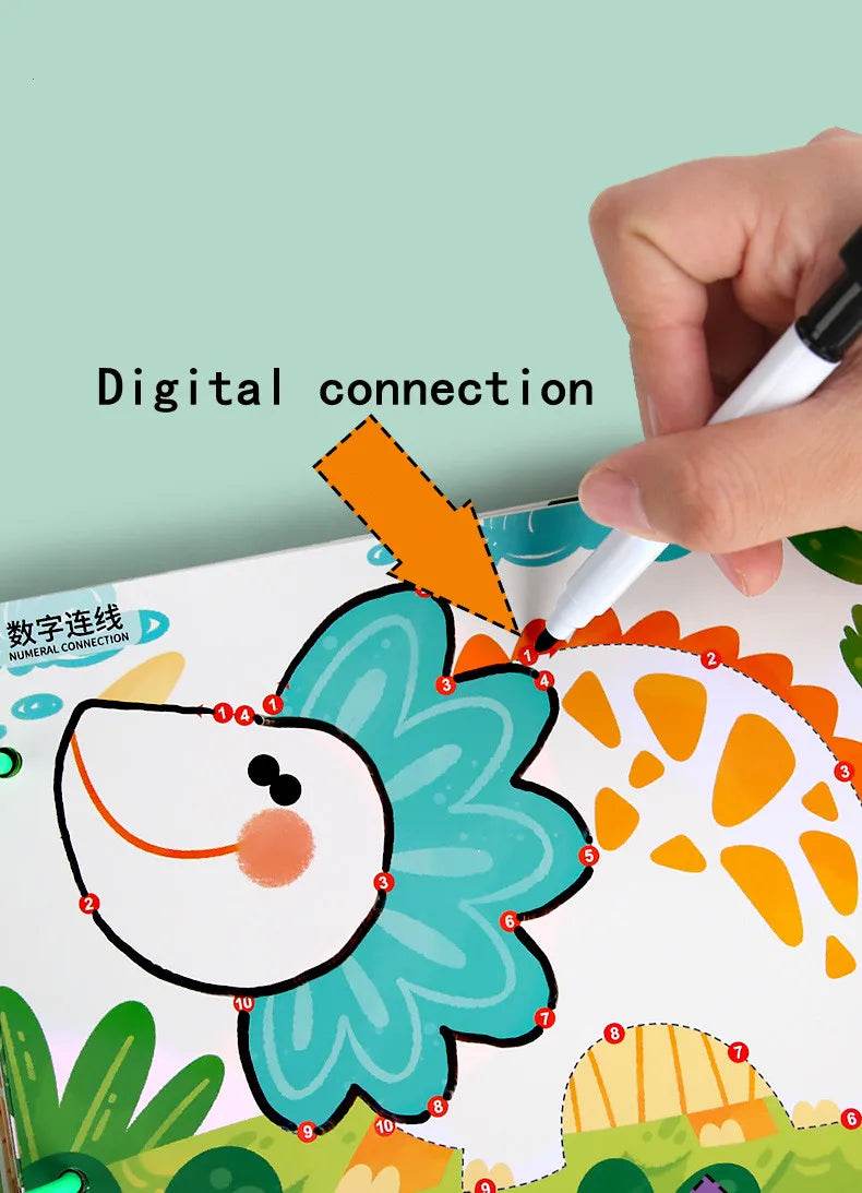 Children Drawing Toy Pen Control Training Color Shape Math Match Game Set Toddler Learning Montessori Educational Activity - ToylandEU