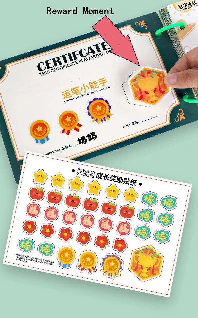 Children Drawing Toy Pen Control Training Color Shape Math Match Game Set Toddler Learning Montessori Educational Activity - ToylandEU