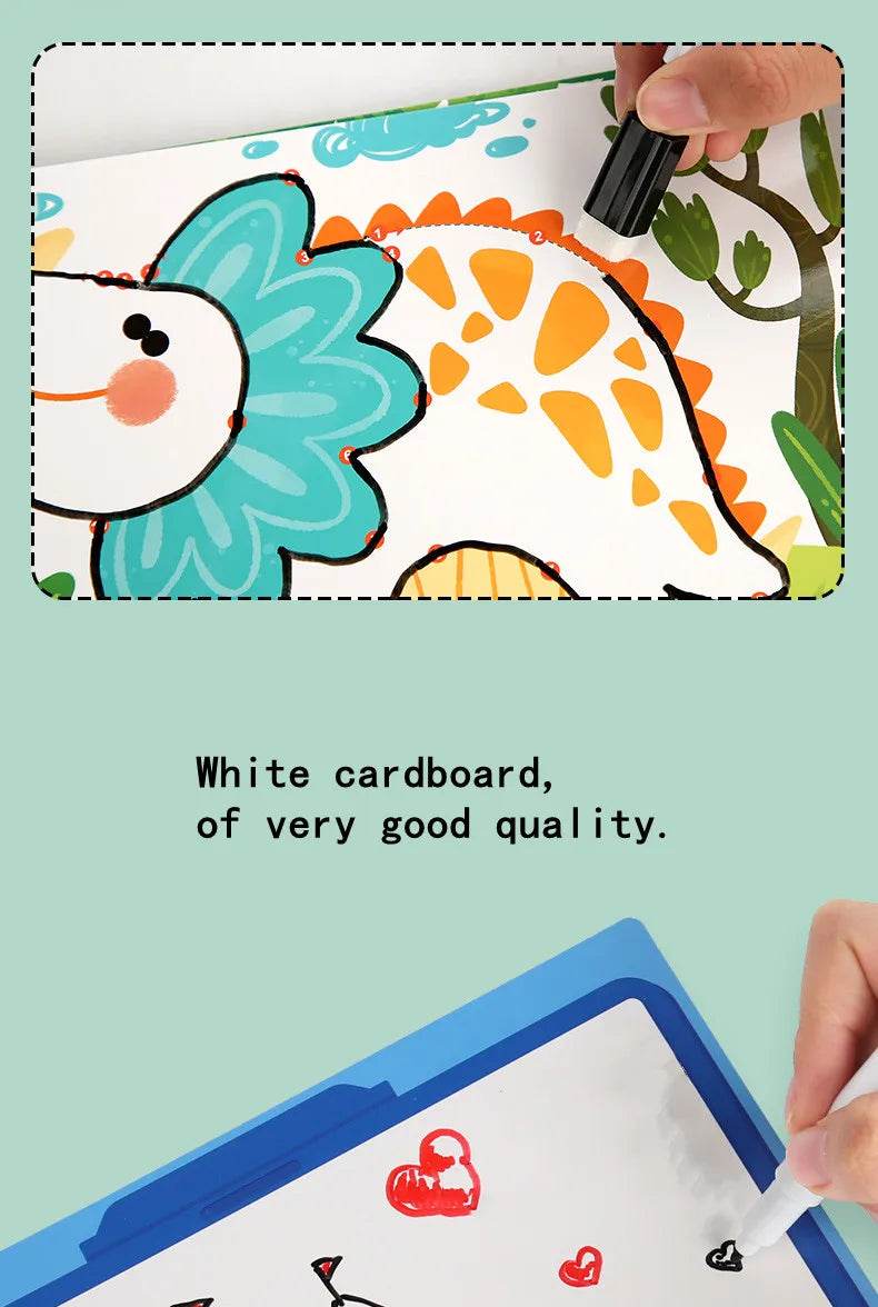 Children Drawing Toy Pen Control Training Color Shape Math Match Game Set Toddler Learning Montessori Educational Activity - ToylandEU