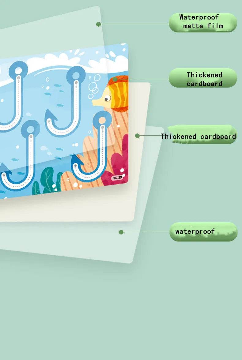 Children Drawing Toy Pen Control Training Color Shape Math Match Game Set Toddler Learning Montessori Educational Activity - ToylandEU