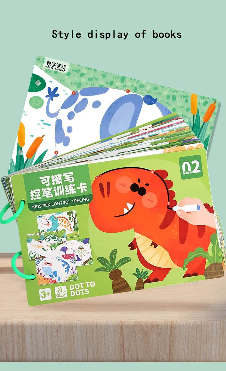 Children Drawing Toy Pen Control Training Color Shape Math Match Game Set Toddler Learning Montessori Educational Activity - ToylandEU