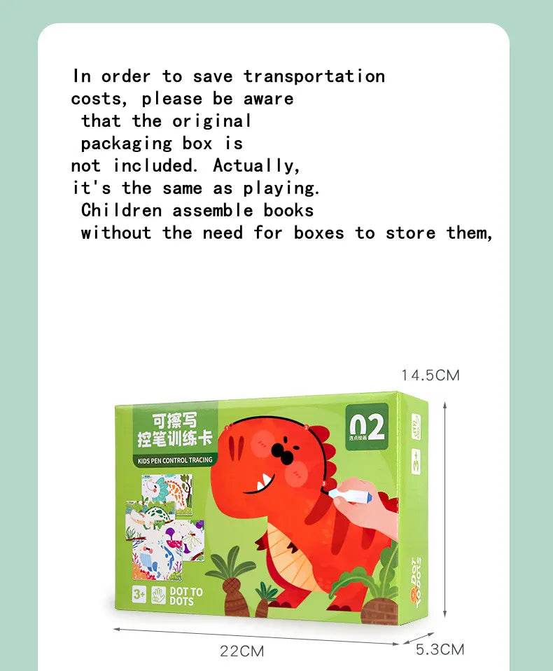 Children Drawing Toy Pen Control Training Color Shape Math Match Game Set Toddler Learning Montessori Educational Activity - ToylandEU