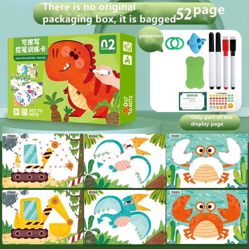 Children Drawing Toy Pen Control Training Color Shape Math Match Game Set Toddler Learning Montessori Educational Activity - ToylandEU