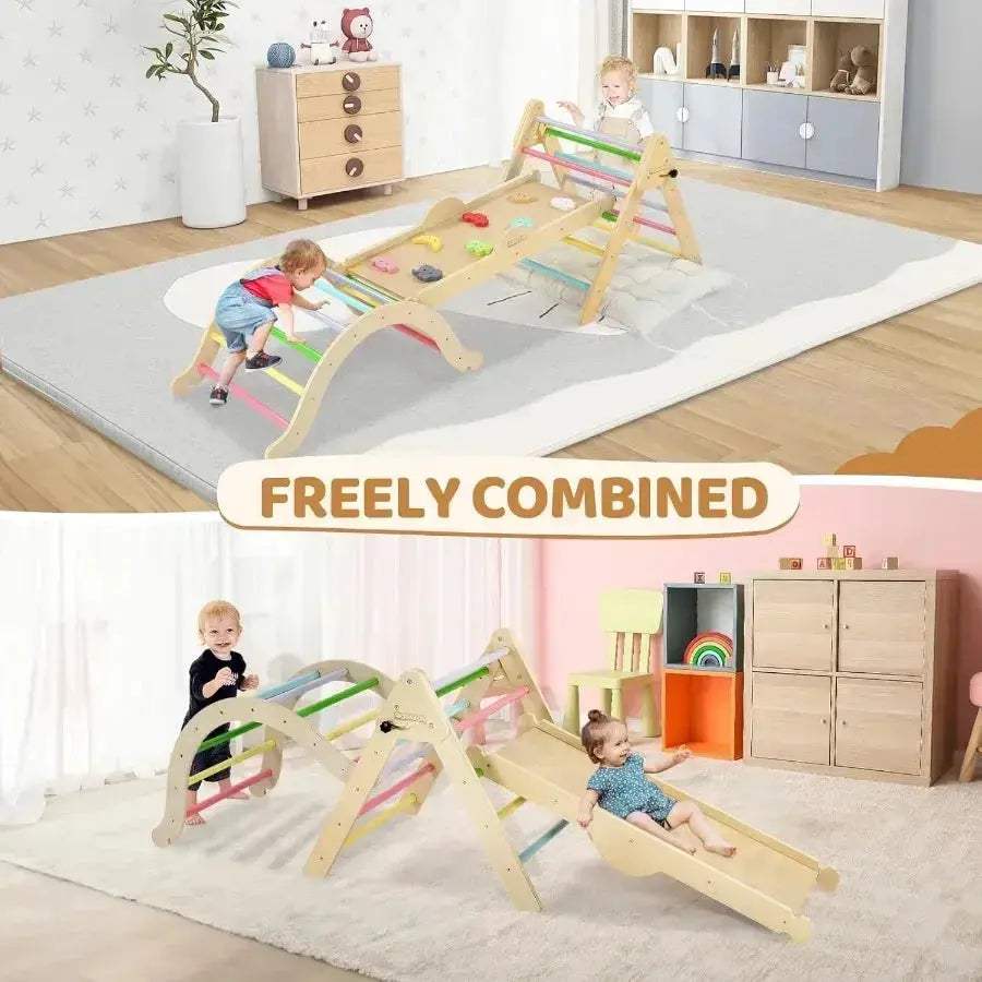 Montessori Pikler Triangle Climbing Set With Large Cushion - ToylandEU