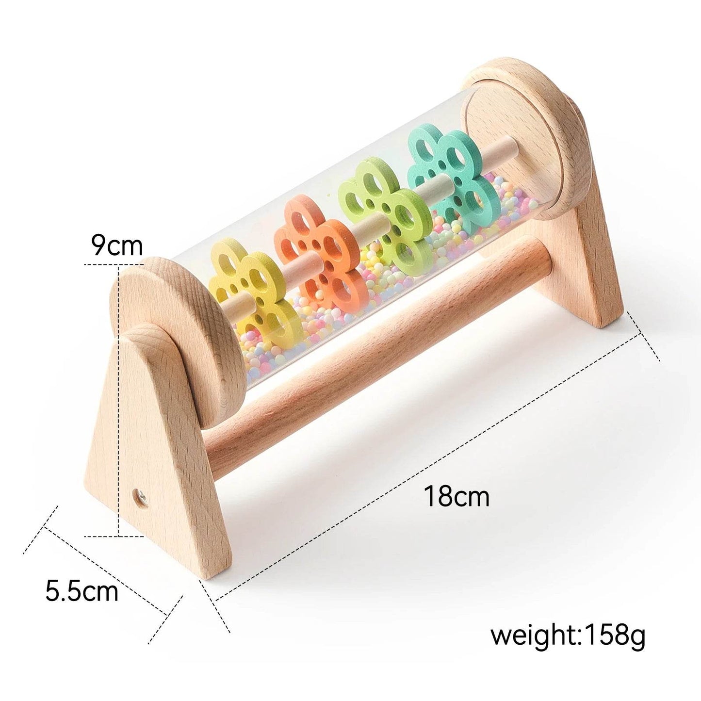 Montessori Baby Rain Stick Rainbow Hourglass Rain Music Rattle Colorful Sensory Toy for Kids - ToylandEU