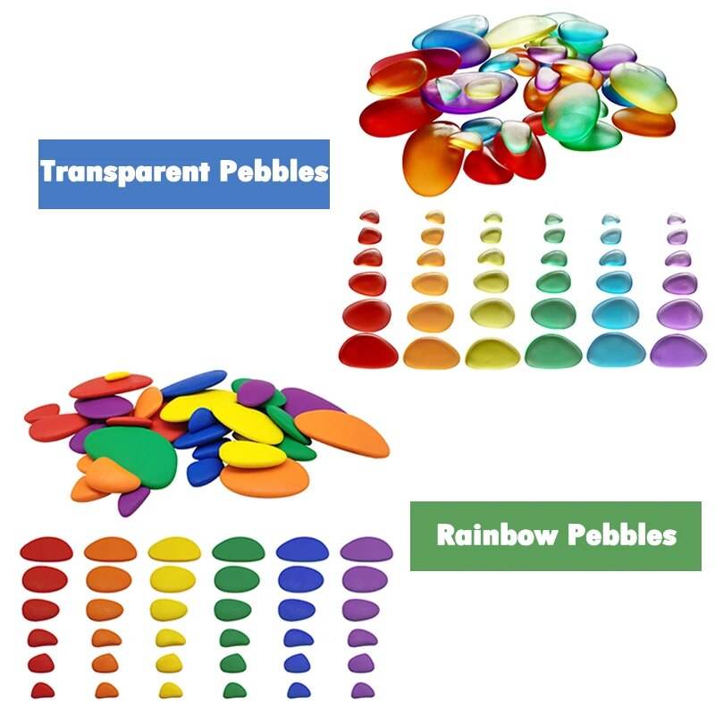 Montessori Rainbow Pebbles: Забавна игра за подреждане и сортиране на цветове за деца - ToylandEU