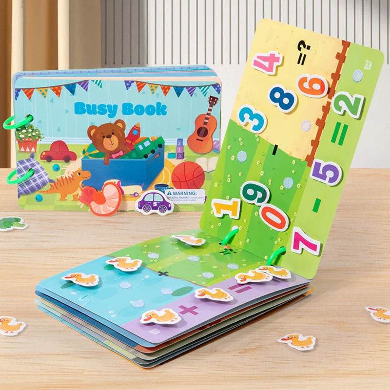 Montessori Repeatedly Sticker Busy Card Book Baby Paste Readings Numbers Matching Puzzle Game Educational Toys For Kids Gifts - ToylandEU