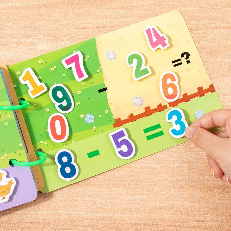 Montessori Repeatedly Sticker Busy Card Book Baby Paste Readings Numbers Matching Puzzle Game Educational Toys For Kids Gifts - ToylandEU