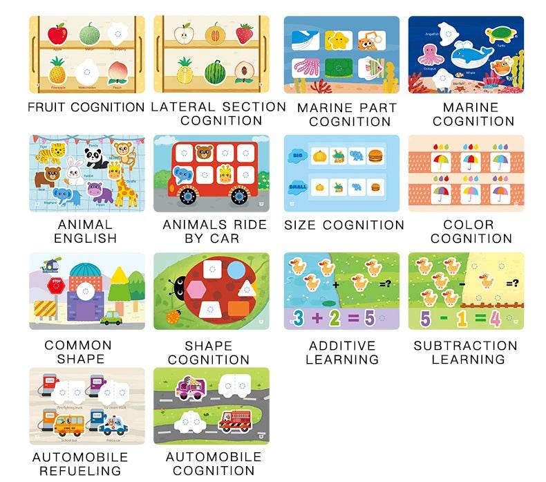 Montessori Repeatedly Sticker Busy Card Book Baby Paste Readings Numbers Matching Puzzle Game Educational Toys For Kids Gifts - ToylandEU