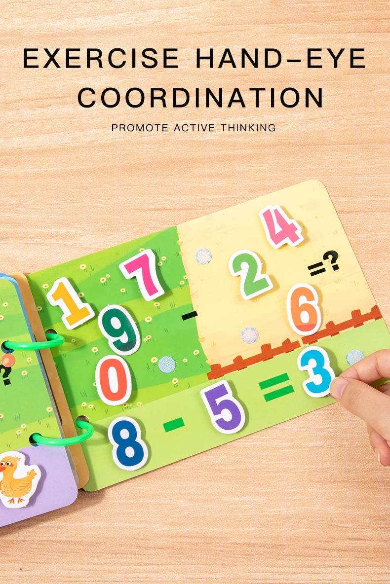 Montessori Repeatedly Sticker Busy Card Book Baby Paste Readings Numbers Matching Puzzle Game Educational Toys For Kids Gifts - ToylandEU
