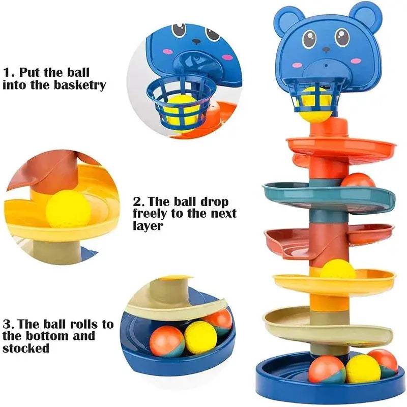 Montessori Rolling Ball Tower Toy For Babies And Toddlers - ToylandEU